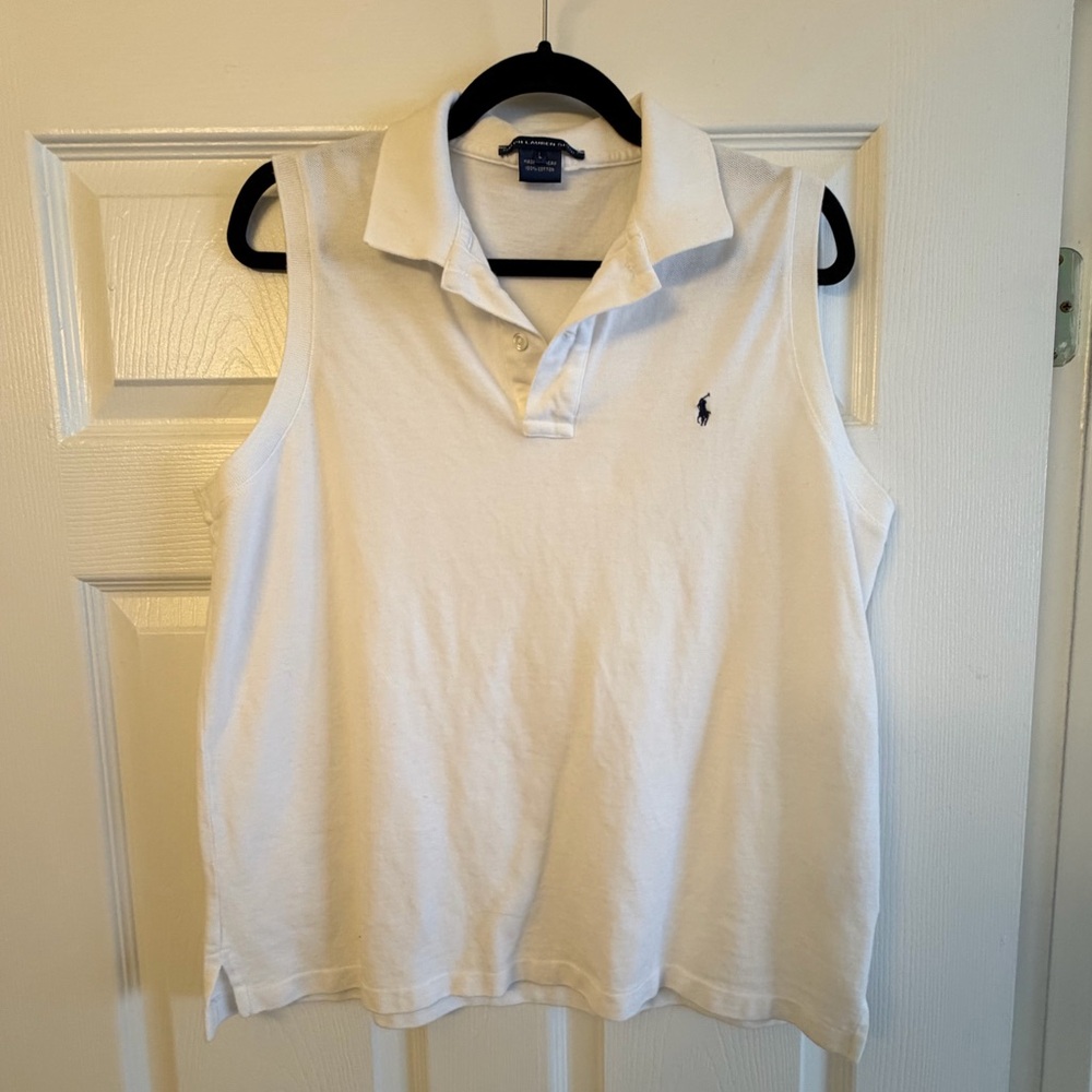 Ralph Lauren white sleeveless polo
